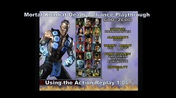 Mortal Kombat Deadly Alliance Sub Zero Playthrough using the Gamecubes  Action Replay 1.06 :D #Sub
