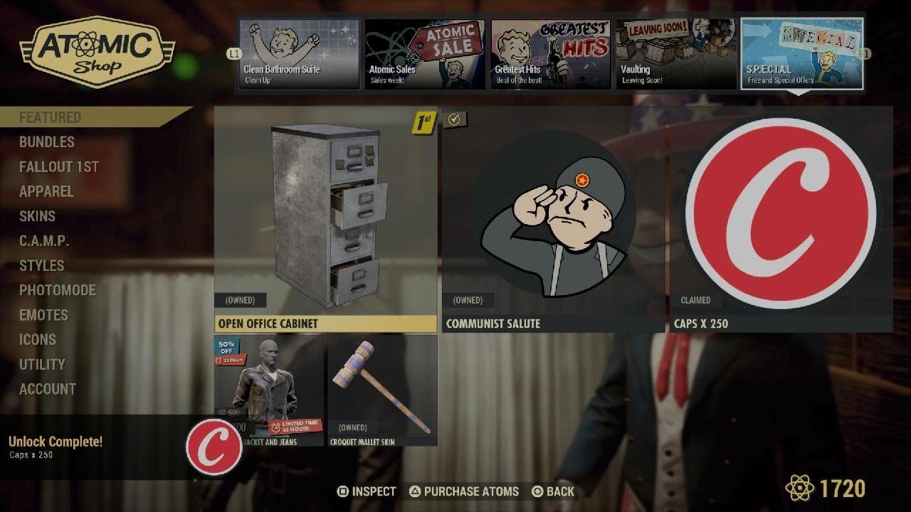 Fallout 76 atomic shop 25/1/2022