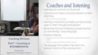 Coaching Webinar - part 7 Final  Coaching in RTI SRBI MTSS
