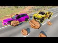 Rocks On The Road Inasne Realistic Crashes With Slow Motion - BeamNG Drive Cars Hit Rocks