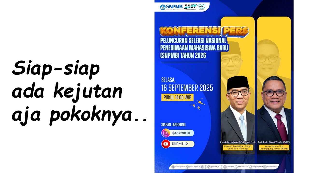SNBP SNBT DIPERCEPAT? Live dan QnA Bahas Kejutan Besok Siang