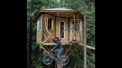 🥰bicycle elevator in a tree house 🏠