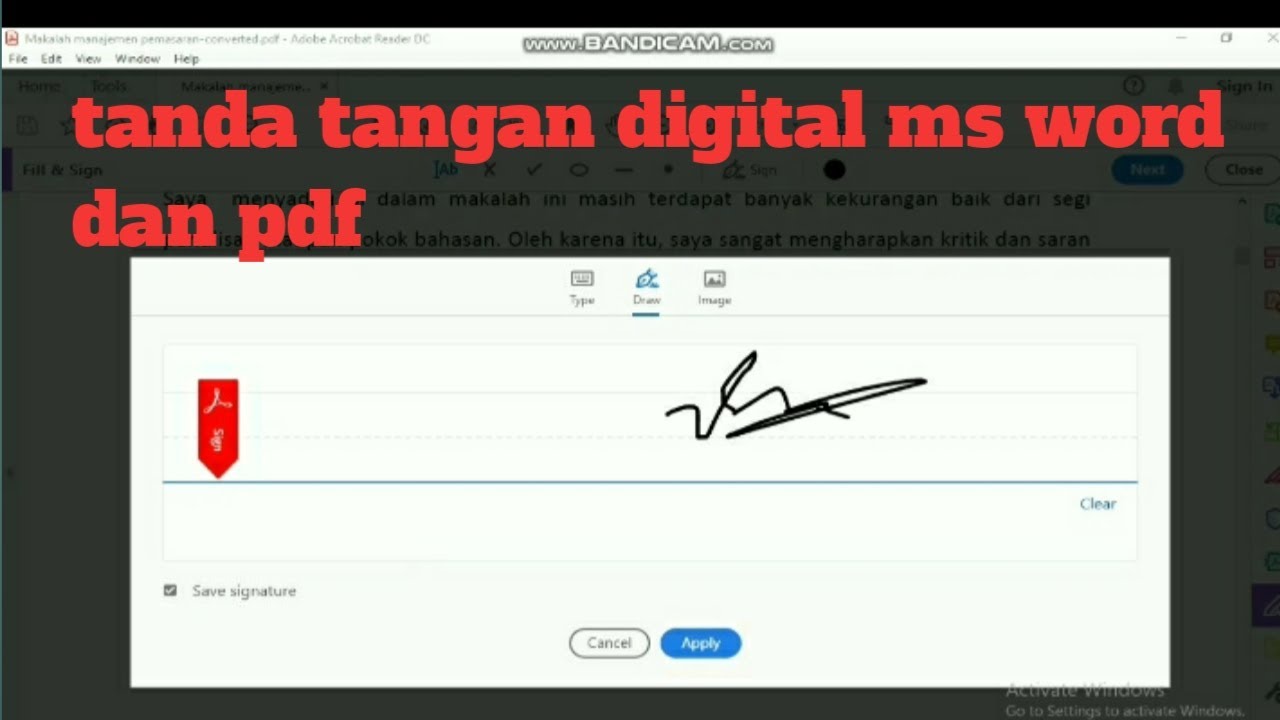 Cara Membuat Tanda Tangan Di Pdf