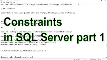 Constraints in SQL Server part 1