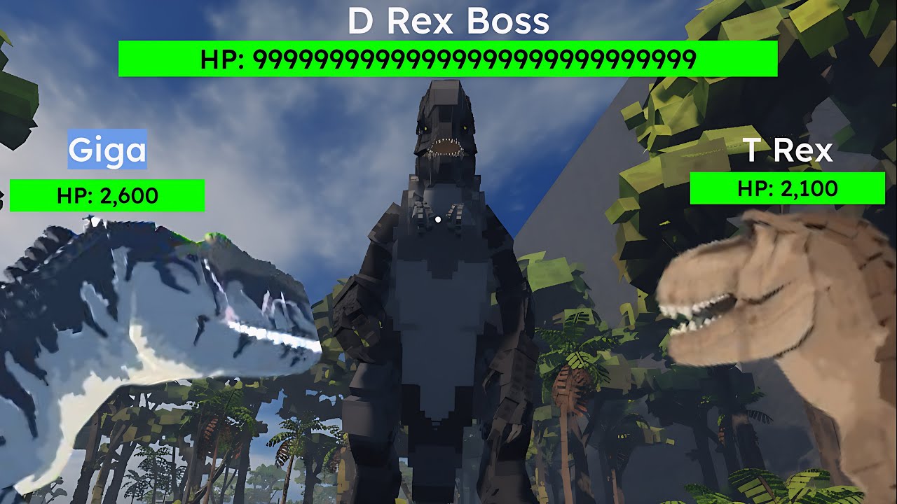 D REX BOSS FIGHT!!!!! | Jurassic Blocky Rebirth Update