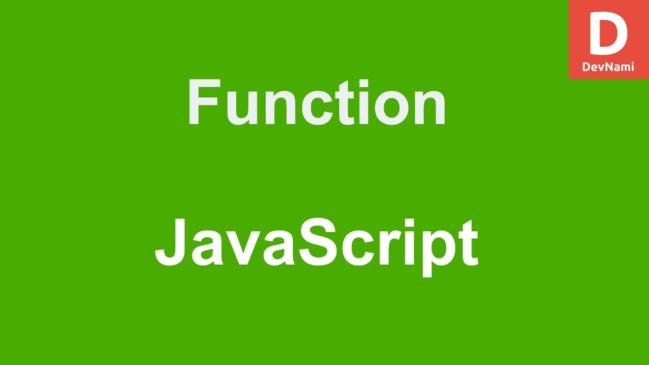 JavaScript Function - YouTube