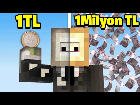 1TL İLE MİLYONER OLDUM! - Minecraft