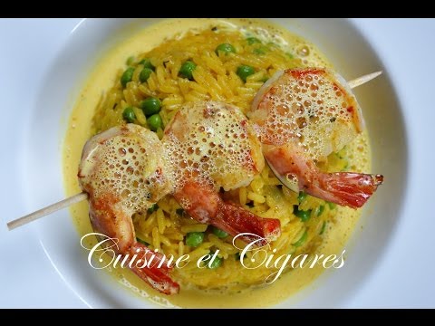 rice-and-tiger-prawns-with-saffron-sauce-recipe