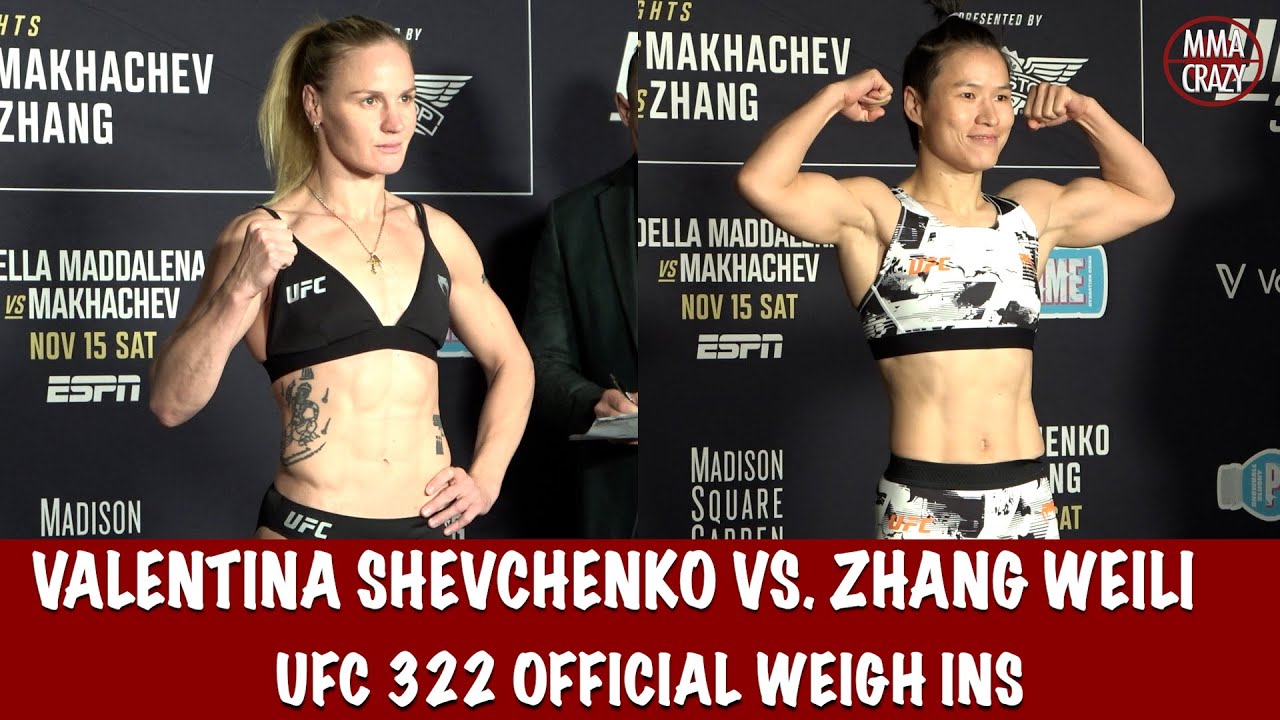 UFC 322 Official Weigh Ins: Valentina Shevchenko & Zhang Weili