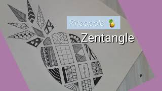 Pineapple zentangle patern || draw with me #1