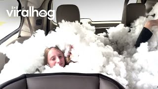 Dad Fills Car With Cotton || ViralHog screenshot 5