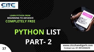 Python List Part-2 Video Tutorials | Python List full concept | Part- 36