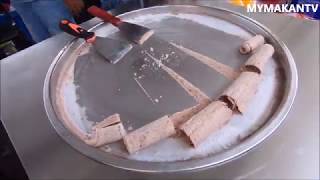 Thailand Street Food - THAI ICE CREAM ROLLS - Chocolate Oreo