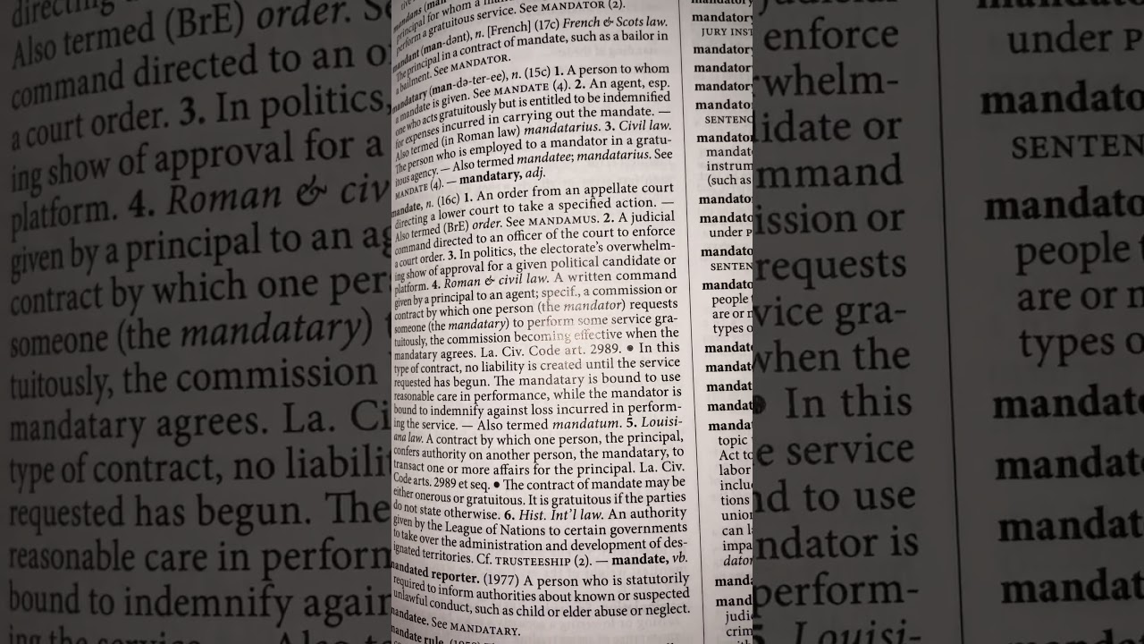 Black’s Law Dictionary Deluxe 11th Edition Mandate