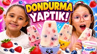 BAHAR BANU ALYA VE ASEL MİRA İLE MEYVELİ DONDURMA YAPTIK !! ASEL MİRAYA KALMADI !! 