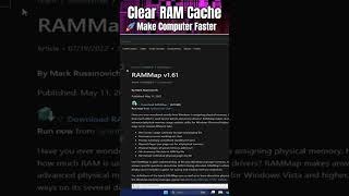 Clear RAM Cache in Windows  | 🚀 Make Computer Faster #shorts