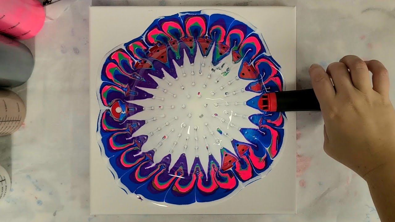 Dollar store series! Acrylic pour on a colander upside down YouTube