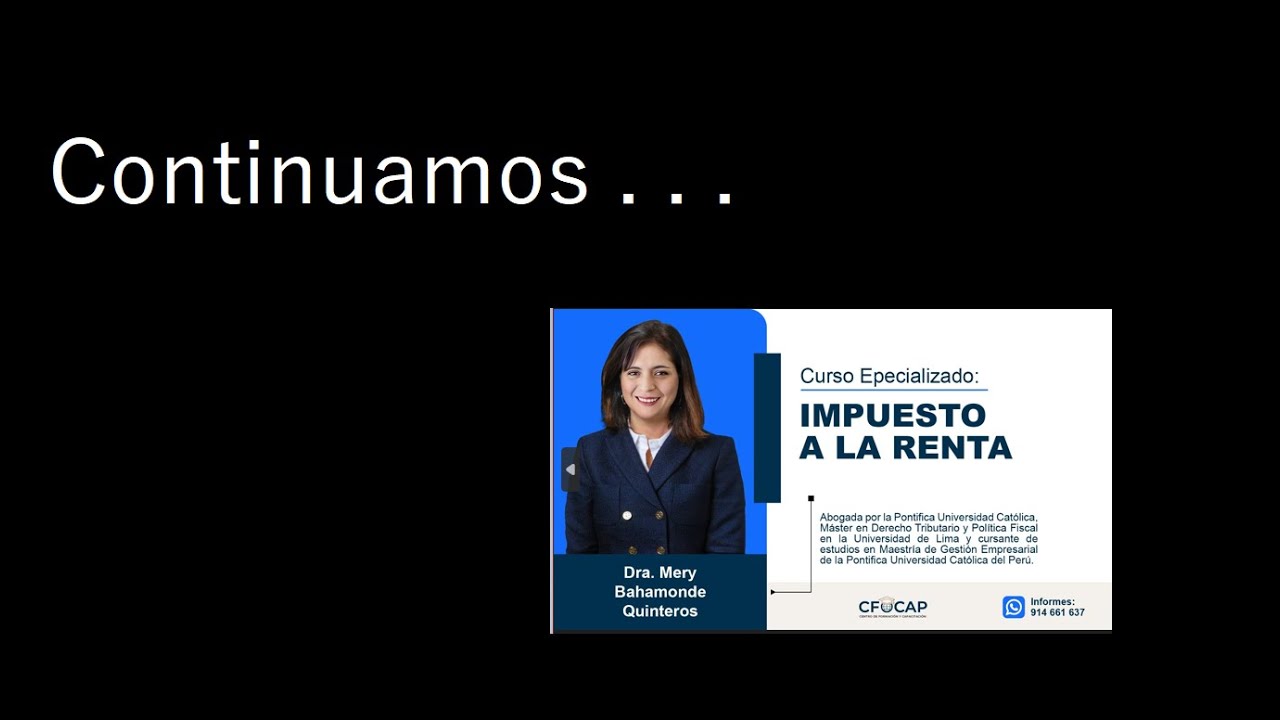 continuación del curso Impuesto a la Renta - YouTube