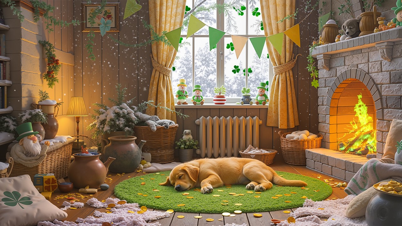 🍀Уютный День Святого Патрика🍀 8 часов успокаивающей музыки для собак