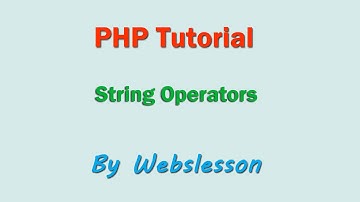 String Operators - PHP Beginner Tutorial