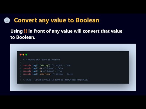 How to convert any value to Boolean | JavaScript | JS | #shorts | 🆕