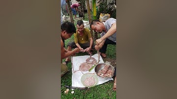 cách nhồi "phung sàng" của người nùng #món ăn dân tộc#