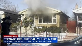 Teen girl critically injured in Southwest Side house fire, Chicago fire officials say