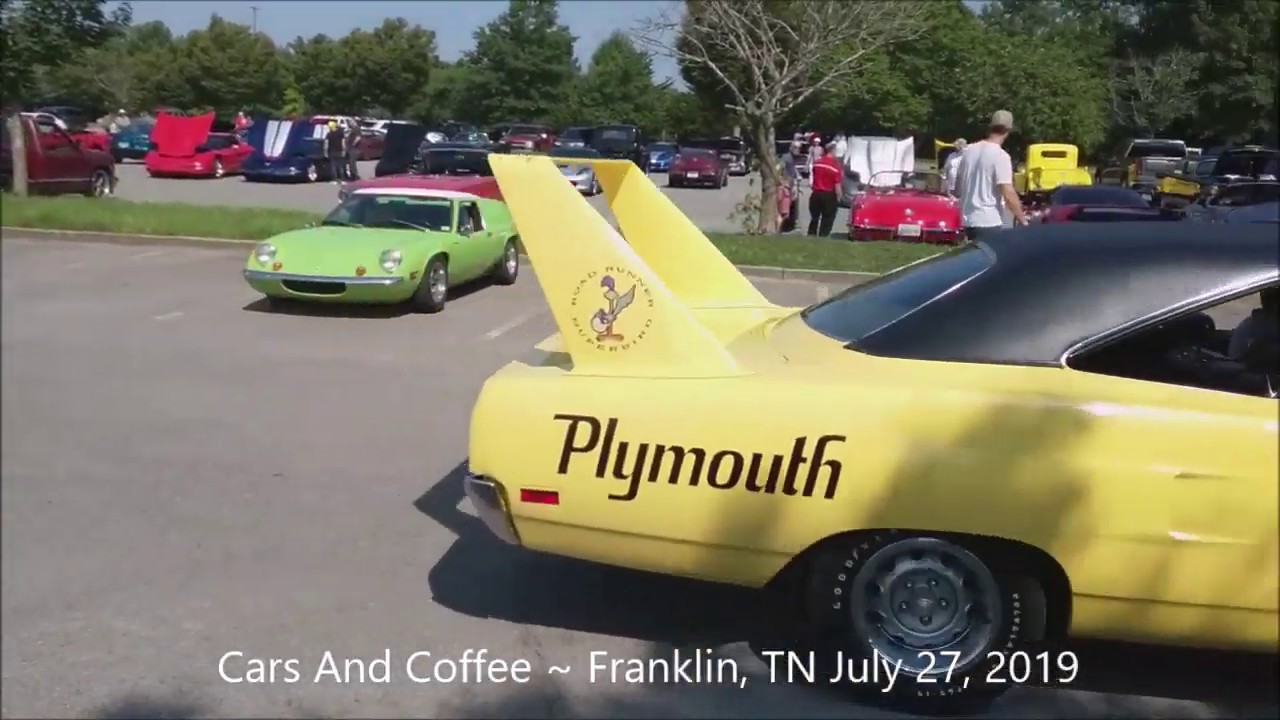 Yellow Superbird and Z/28 Cars And Coffee, Franklin, TN July 27, 2019