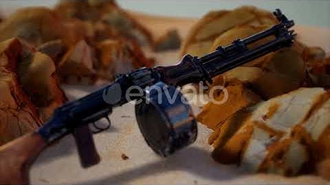 Machine Gun at the Sand | Motion Graphics - Envato elements