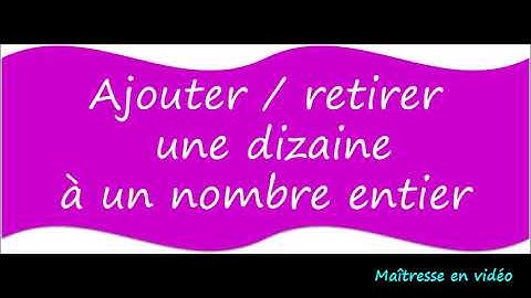 Ajouter / retirer 10 sur un nombre à 2 chiffres