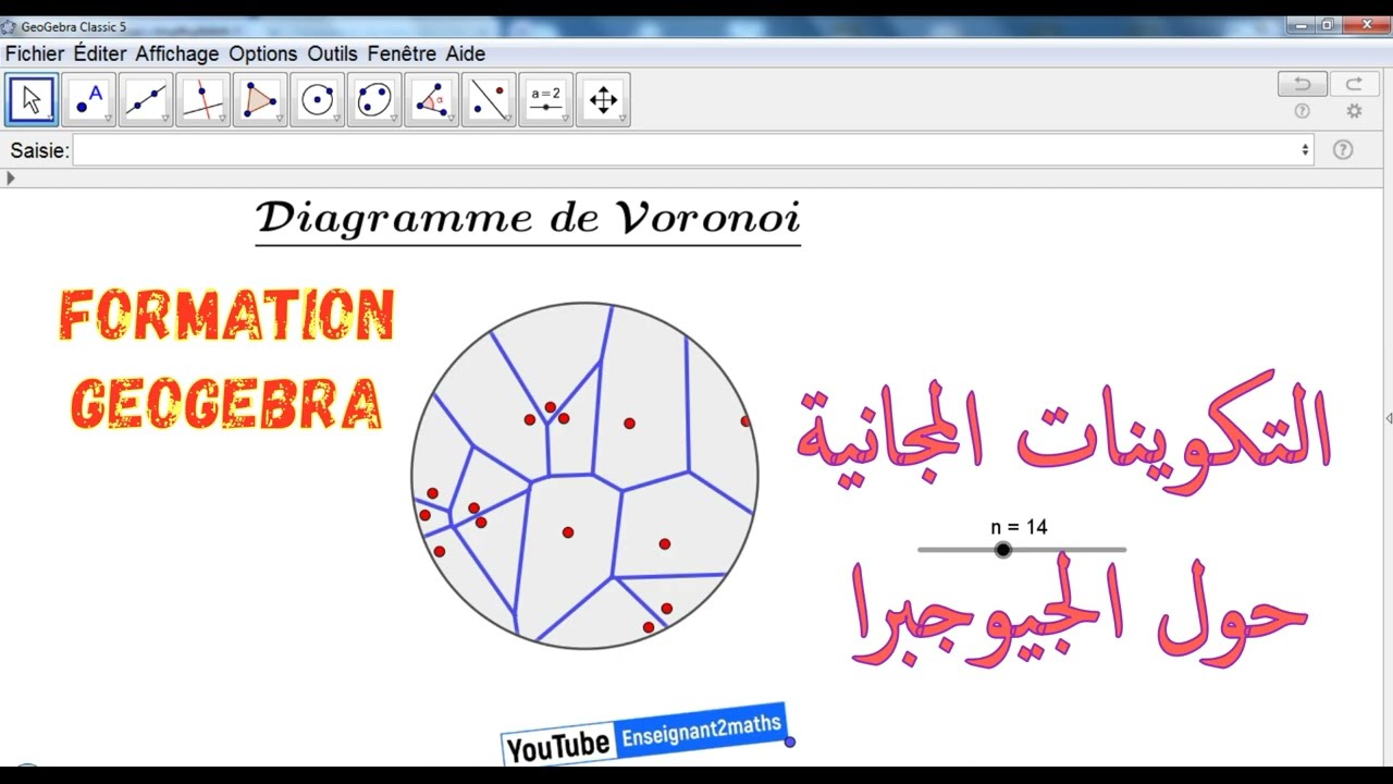 Formation Geogebra: Le diagramme de Voronoi التكوينات المجانية حول الجيوجبرا