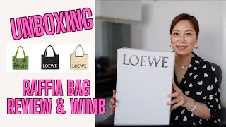 LOEWE PAULA'S IBIZA 2023 FONT TOTE RAFFIA BAG UNBOXING & REVIEW II use a dustbag as safety pouch