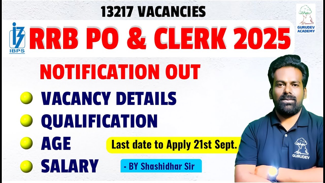 IBPS RRB Notification 2025 | RRB PO/Clerk 2025 | Gramin Bank Vacancy ...