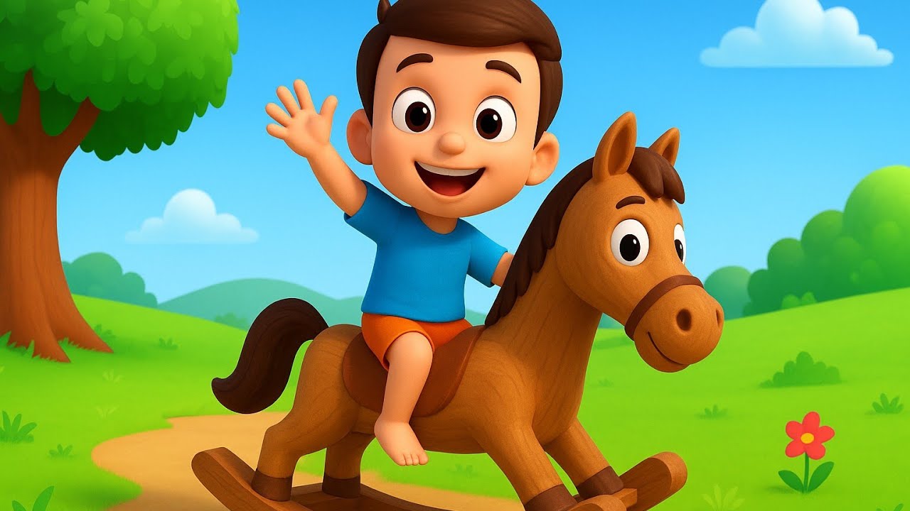 Ladki Ki Kathi Kathi Pe Ghoda 🐎 | Super Cute 3D Cartoon Rhyme | Fun Hindi Nursery Song for Kids