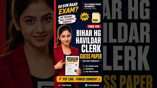 Bihar BPSSC Home Guard Havildar Clerk 2026 Guess Paper Free PDF Download #shorts