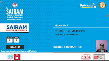 Lecture video_18MAT21_Module 5_Newton Raphson Method_Dr Gangavathi
