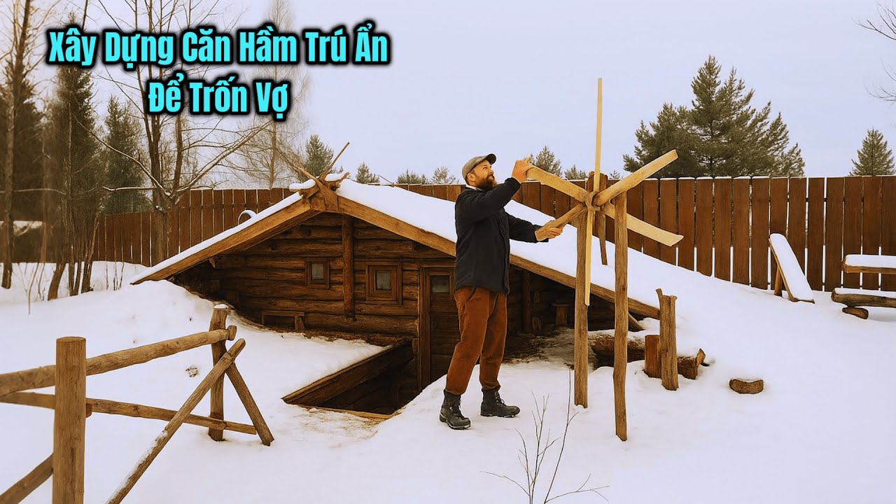 Thử Thách Trốn Vợ - Xây Dựng Hầm Trú Ẩn Tiện Nghi - Sinh Tồn Nơi Hoang Dã