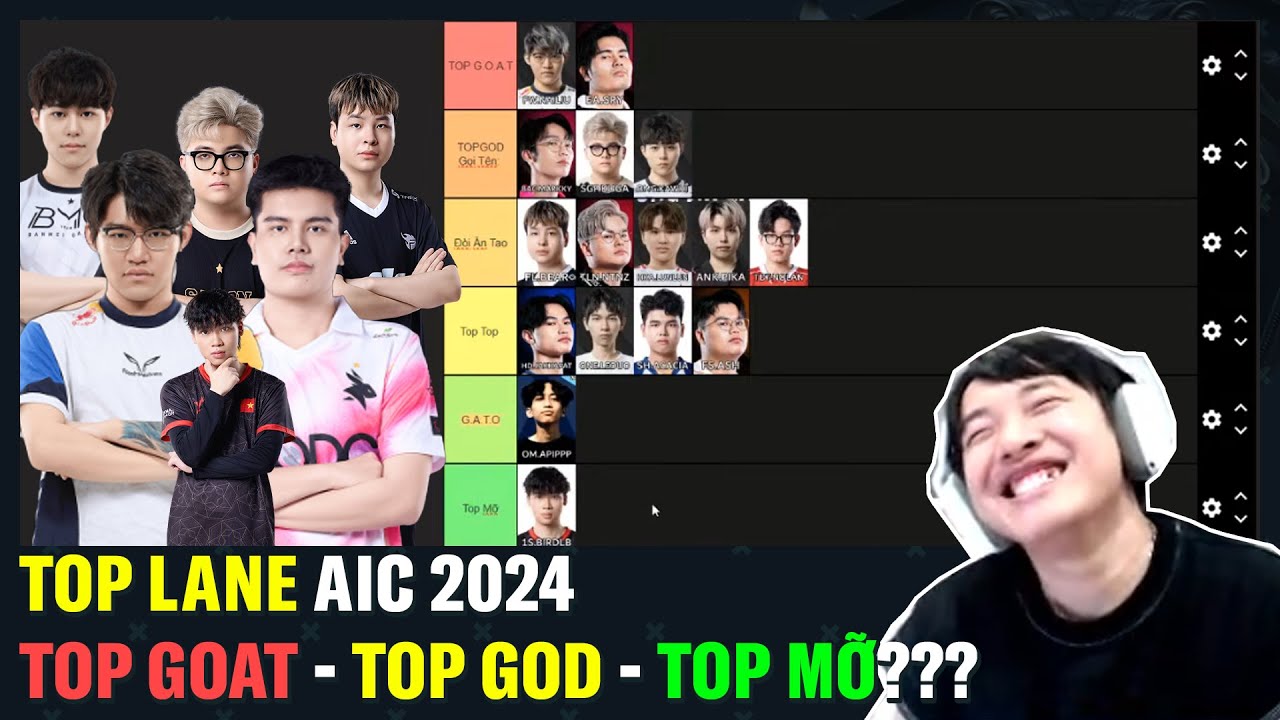 Xếp Tier Top Lane AIC 2024 - TOP GOD GỌI TÊN...???| BLV Thanh Tùng