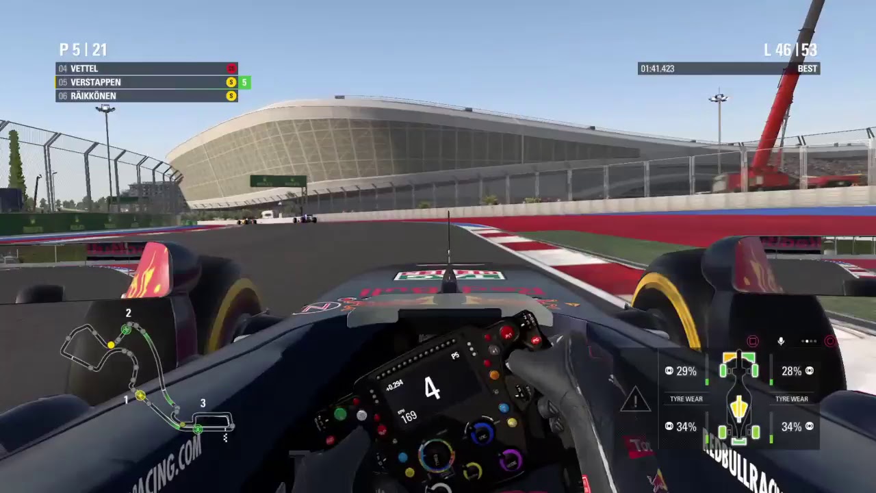 F1 2016 game 100% Race championship mode live Russia cockpit view camera