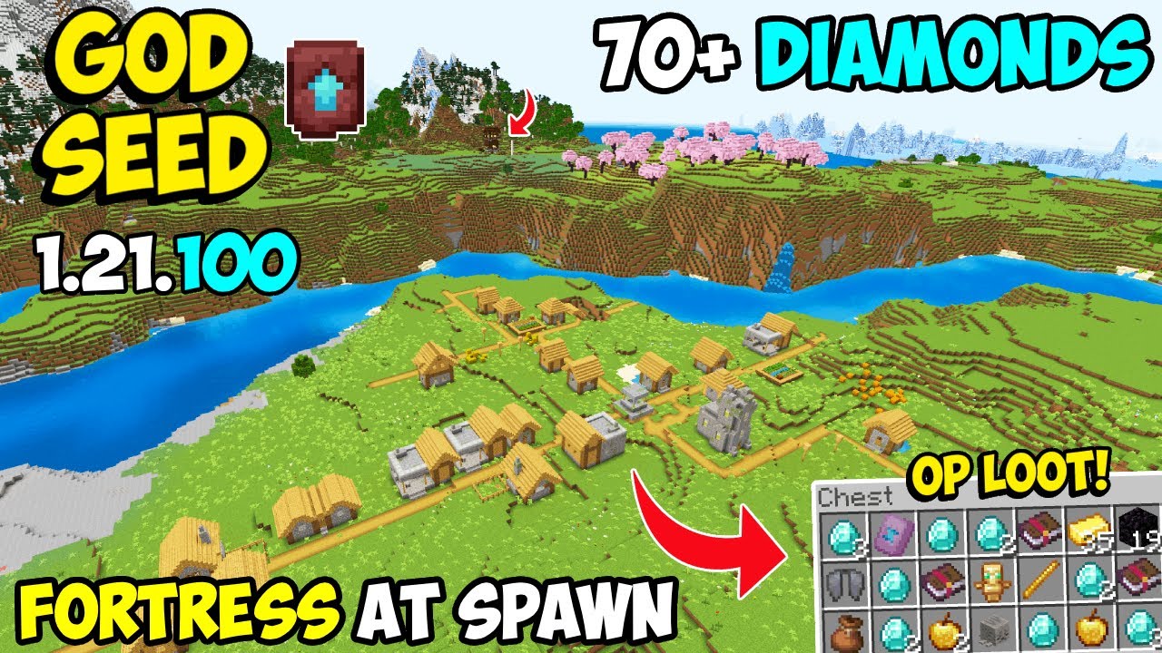 🔥 Best [God Seed] For Minecraft 1.21 Bedrock & PE | Four Blacksmith Village Seed Bedrock 1.21.100