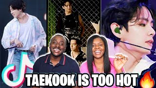 WE NEEDED A WARNING! 😳TAEKOOK TIKTOK COMPILATION | BTS Couples Reaction