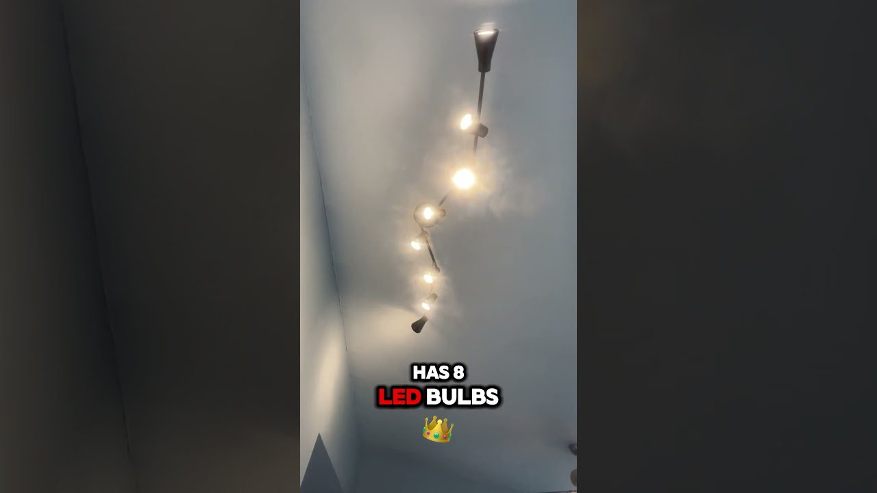 Flexible Track Lighting Fixture, Foldable Ceiling Spot Light with Adjustable 8 Light Heads