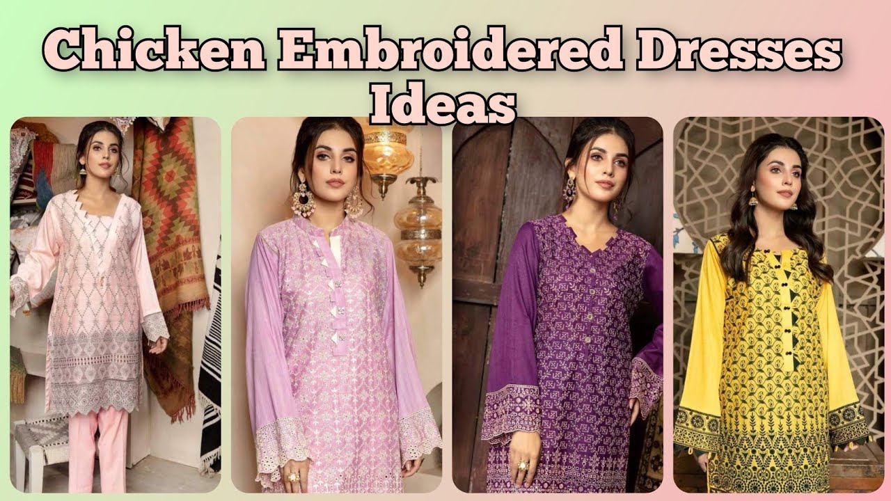How to make Traditional Chicken Embroidered Dresses || designing ideas|| chicken Kari Designing