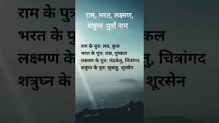 Ram ke Charon bhaiyon ke Putra ke naam 🥰