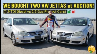 WE BOUGHT TWO VW JETTAS at AUCTION! (1.9 TDI Diesel vs 2.5 Gas Project Cars)