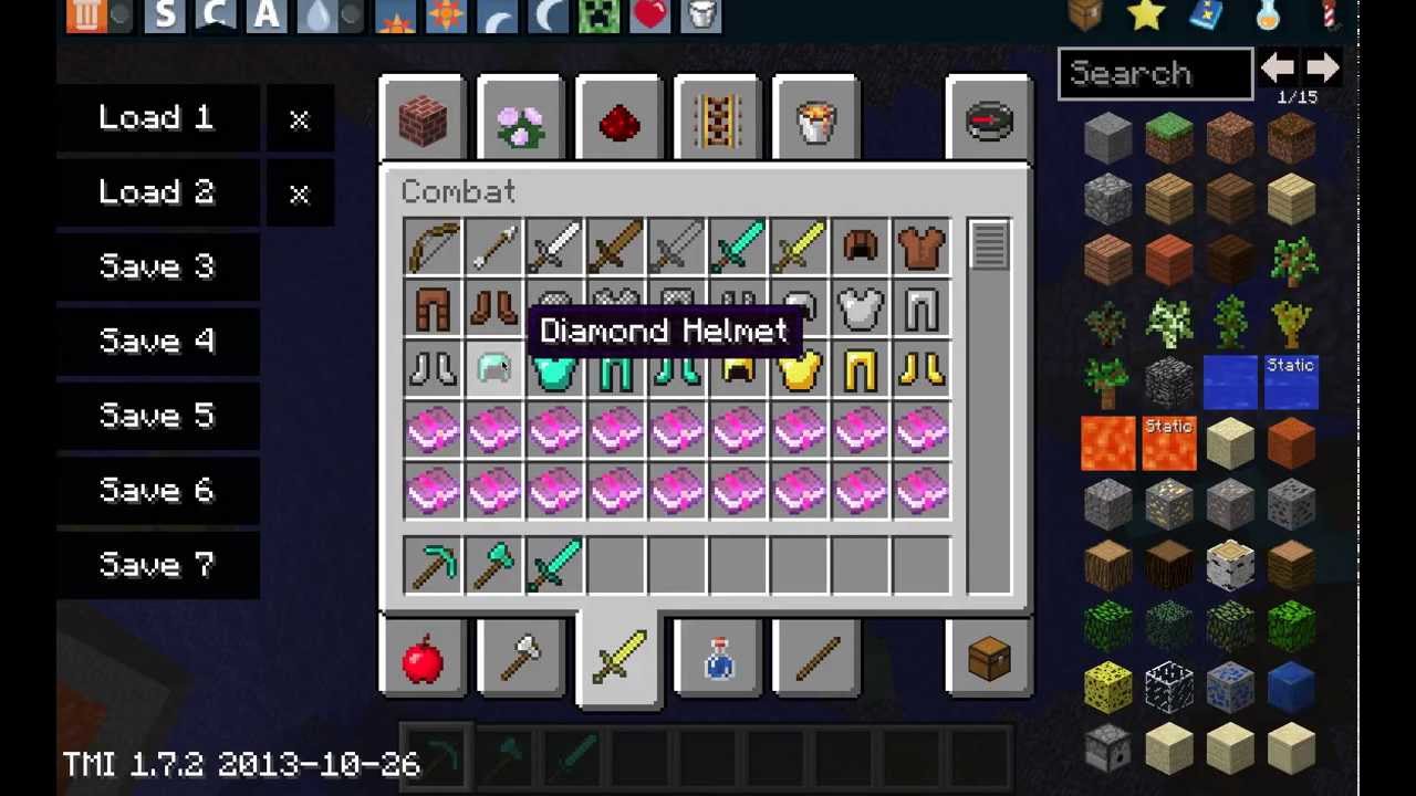 Minecraft mod showcase toomanyitems mod 1 7 4 w creeperinthewater
