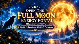 OPEN THE FULL MOON ENERGY PORTAL ( HUNTER’S MOON ) 🌕 Manifest Abundance, Wealth & Prosperity