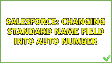 Salesforce: Changing Standard Name field into auto number
