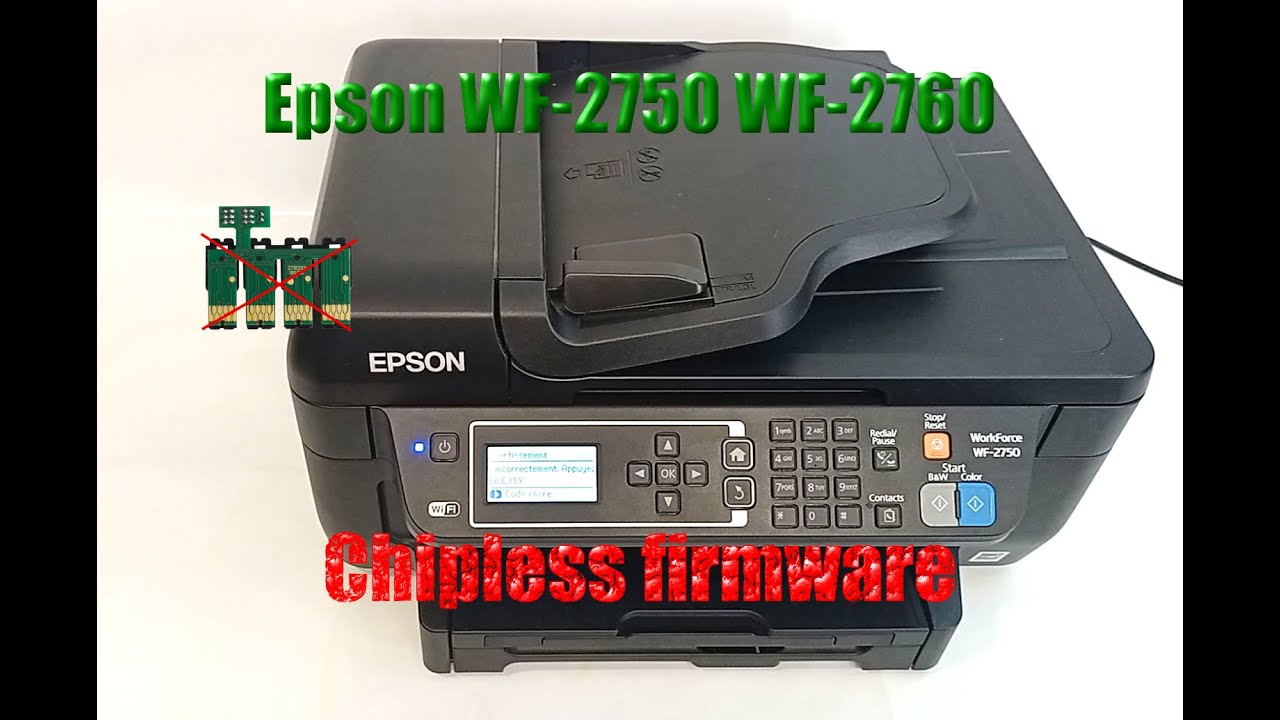 How to make your Epson WF-2750 WF-2760 any cartridge even without chip. Chipless Firmware YouTube