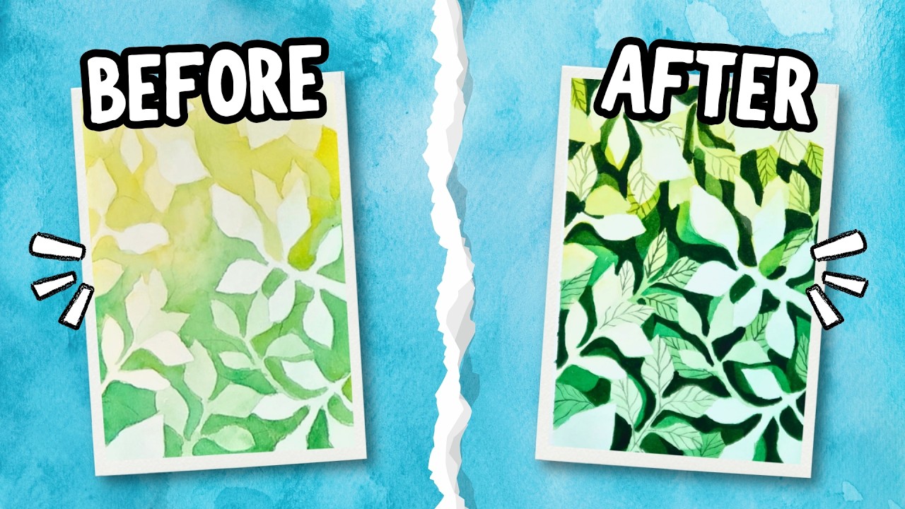 Простая акварельная негативная живопись для начинающих | Обязательно попробуйте!